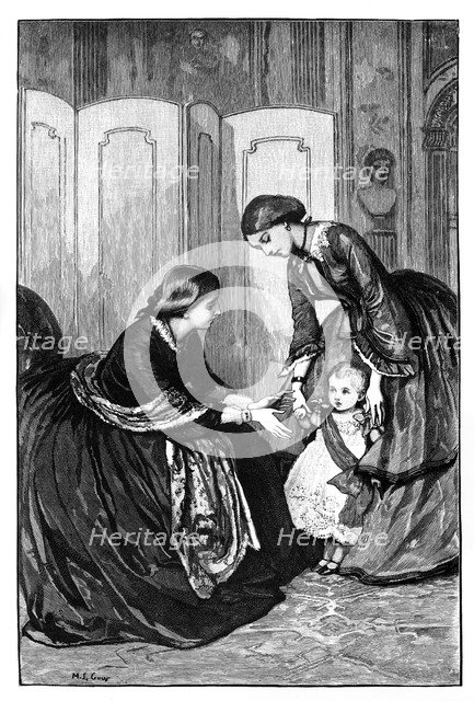 Queen Victoria and her little grandson, Prince Wilhelm of Prussia, c1883. Artist: Unknown