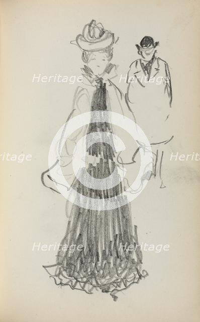 Italian Sketchbook: Standing Woman and Man (page 125), 1898-1899. Creator: Maurice Prendergast (American, 1858-1924).