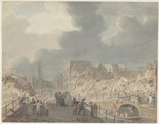 View of the ruins...after the explosion of the powder ship on Jan 12, 1807, (1807-1809).  Creator: Jan Willem Pieneman.