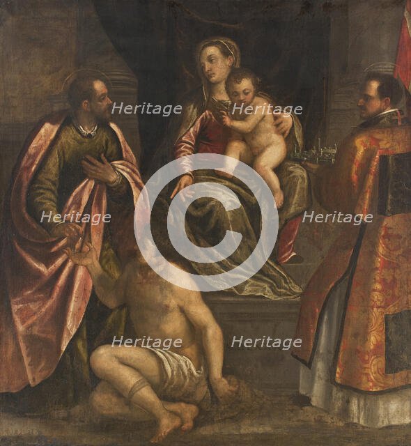 The Virgin and Child with St Martin and St Petronius, 1590. Creator: Alessandro Maganza.