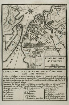Map of Fort of St Philip (Castle of San Felipe), Menorca, 1756 (1765). Creator: Jean de Beaurain.