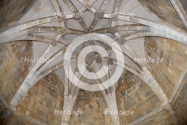 Star shaped Gothic vaulted ceiling, Beja Castle, Beja, Portugal, 2009.  Artist: Samuel Magal