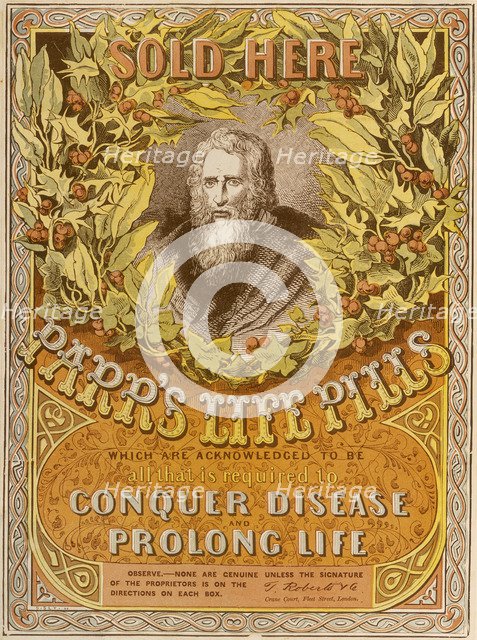 Poster advertising Parr's Life Pills, 19th century. Artist: Unknown