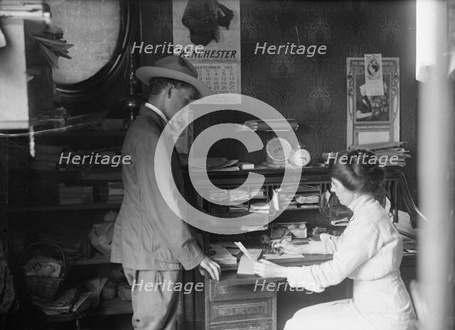 Boy Scouts - Postal Savings; Scouts Depositing, 1913. Creator: Harris & Ewing.