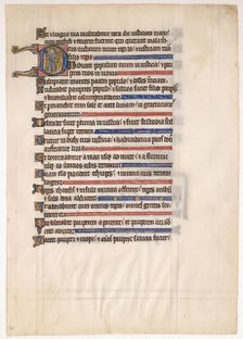 Manuscript Leaf from a Royal Psalter, 13th century. Creator: Unknown.