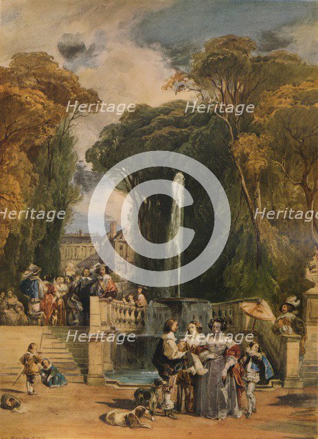 'Garden of a French Chateau', 1832, (1938). Artist: Camille Joseph Étienne Roqueplan.