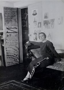 Sonia Delaunay in the Delaunays' apartment, Boulevard Malesherbes, Paris, 1924.