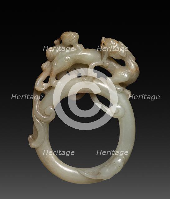 Ring with Carved Dragons (Chih), c. 5th Century. Creator: Unknown.