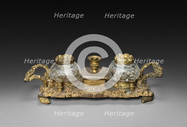 Inkwell Set, 1825-1850. Creator: Unknown.