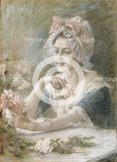 Flower Girl, 1884. Creator: Albert Edelfelt.