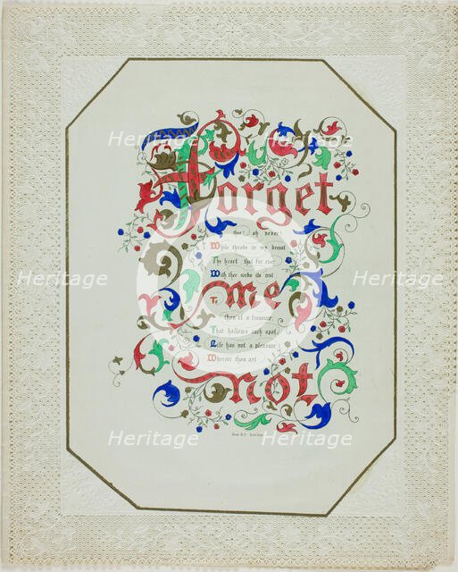 Forget Me Not (valentine), n.d. Creator: Unknown.