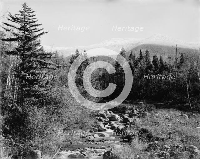 Ammonoosuc River and Mt. Monroe, Mount Pleasant, White Mountains, ca 1900. Creator: Unknown.