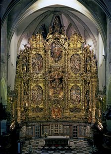 Main altarpiece of the church of Santa Maria, made in painted wood between 1706 and 1711 by sculp…