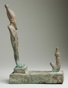 Group Figurine of Osiris Facing a Squatting Goddess (image 1 of 2), 26th-31st Dynasty (664-332 BCE). Creator: Unknown.