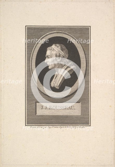 Portrait of J. J. Rousseau, 1801. Creator: Augustin de Saint-Aubin.