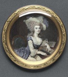 Portrait of a Woman at a Harpsichord, c. 1788. Creator: François Dumont (French, 1751-1831).