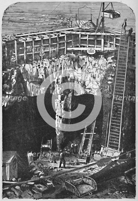 'Opening of the Shaft Beneath Hell Gate', 1883. Artist: Unknown.