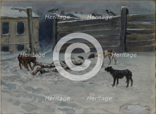 Died of hunger (Drawn from nature), 1919.