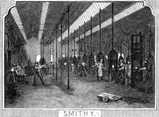 Royal Small Arms Factory, Enfield: Smithy, 1861. Creator: William James Palmer.