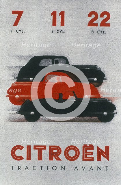 Poster advertising Citroën cars, 1934. Artist: Unknown