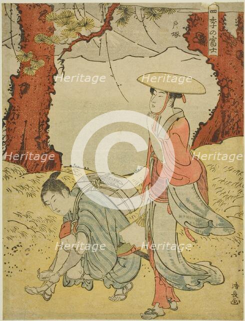 Totsuka, from the series "Mount Fuji in the Four Seasons (Shiki no Fuji)", c. 1785. Creator: Torii Kiyonaga.