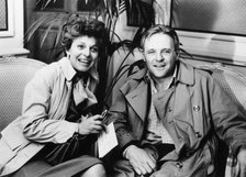 Anne Bancroft (1931- ) and Anthony Hopkins (1937- ) on the set of '84 Charing Cross Road', 1985. Artist: Unknown