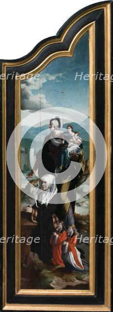 Triptych with the Crucifixion, Saints and Donors, 1530-1540. Creator: North Netherlandish Master.