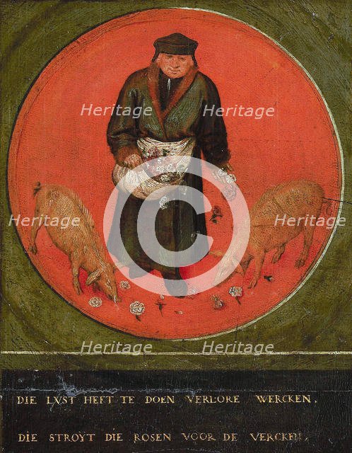 He who would waste his effort casts roses before swine, 1558. Creator: Bruegel (Brueghel), Pieter, the Elder (ca 1525-1569).