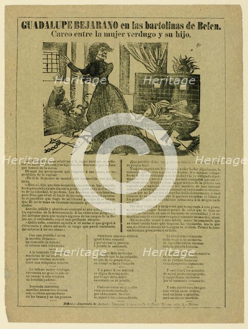 Guadalupe Bejarano in the Dungeons of Belén Prison, 1891. Creator: José Guadalupe Posada.