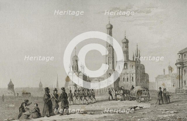 Ivan the Great Bell Tower, Moscow, Russia, 1839. Creator: Samuel Cholet.
