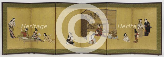 Indoor occupations, Momoyama period, 1568-1615. Creator: Unknown.