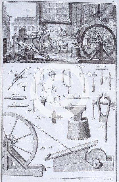 Cutlery-making, c1750s. Artist: Unknown