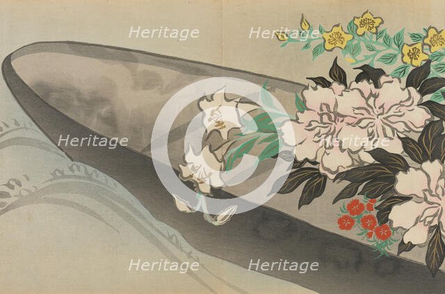 Flower boat (Hanabune). From the series "A World of Things (Momoyogusa)", 1909-1910. Creator: Sekka, Kamisaka (1866-1942).
