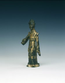 Gilt bronze figure of a woman, Jin or Yuan dynasty, China, 13th century. Artist: Unknown
