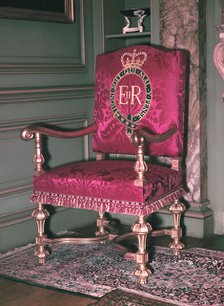 Oath of Allegiance Throne, Queen Elizabeth II's Coronation, 1953. Creator: Arthur Charles Kirby Ware.