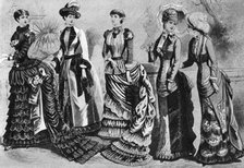 Women's fashion of the 1880s and 1890s, 1937. Artist: Unknown