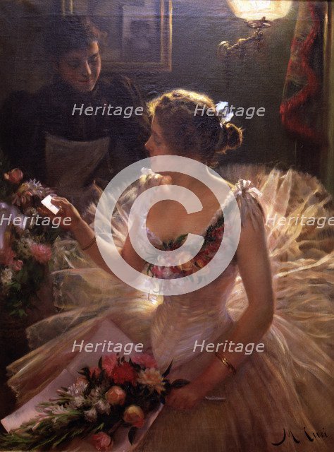  'In the dressing room' oil, 1895, oil by Manuel Cusi i Ferret.