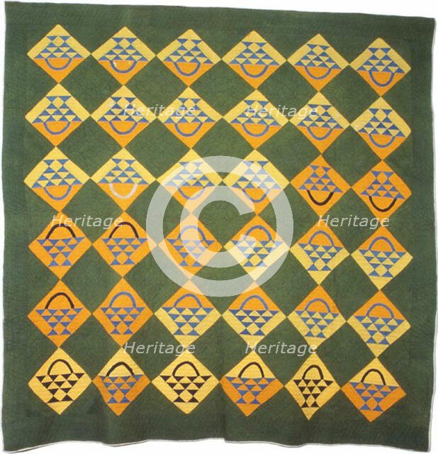 Bedcover (Basket Pattern Quilt), Southern Illinois, 1861. Creator: Mary Katharine Ashbrook Hill.