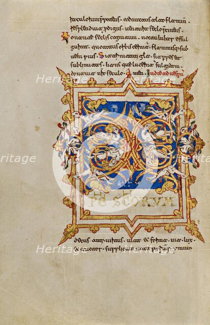 Inhabited Initial X; Breviary, 1153. Creator: Unknown.