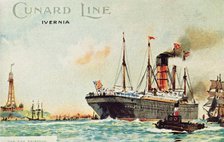 'Cunard Line - Ivernia, off New Brighton', c1910. Creator: Unknown.