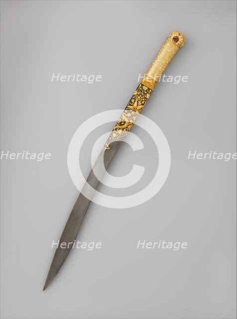 Short Sword (Yatagan) from the Court of Süleyman the Magnificent, Turkish, Istanbul, ca. 1525-30. Creator: Workshop of Ahmed Tekelü.