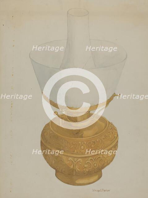 Lamp, c. 1937. Creator: Cora Parker.