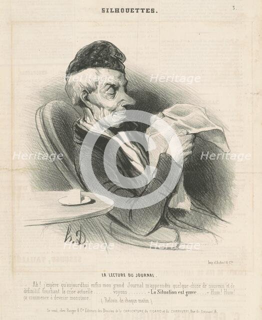 Le lecture du journal, 19th century. Creator: Honore Daumier.