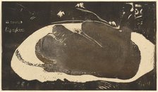 Manao Tupapau (She is Haunted by a Spirit), 1893-1894. Creator: Paul Gauguin.