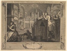 The Industrious 'Prentice Performing the Duty of a Christian: Industry and I..., September 30, 1747. Creator: William Hogarth.