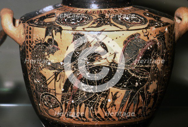 Athena drives Chariot with Herakles, c6th century BC.