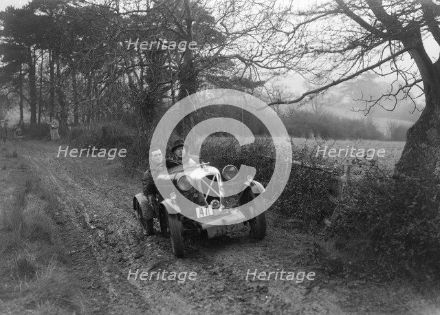 Salmson of E Lloyd-Jones at the Sunbac Colmore Trial, Gloucestershire, 1934. Artist: Bill Brunell.