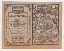 Cover for 'La Verbena de Belen o Una Fiesta Pastoril", people having a picnic in a fie..., ca. 1901. Creator: José Guadalupe Posada.