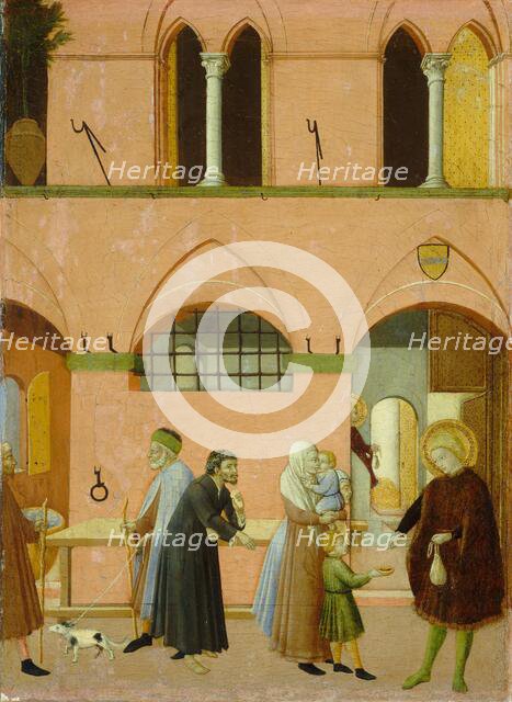 Saint Anthony Distributing His Wealth to the Poor, c. 1430/1435. Creators: Sano di Pietro, Master of the Osservanza Triptych.