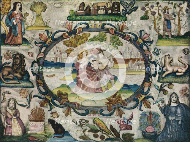 'Stump Work Picture, Jacobean Period', c1615. Artist: Unknown.